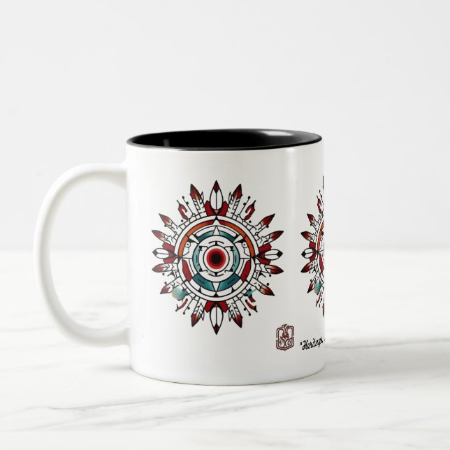 "Sacred Patterns" Two-Tone Coffee Mug (Left)