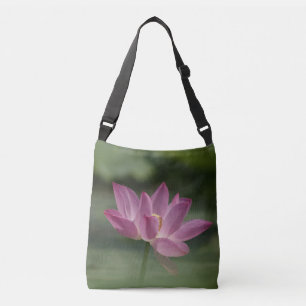 Sacred Pink Lotus Blossom - Serene Zen Art Crossbody Bag