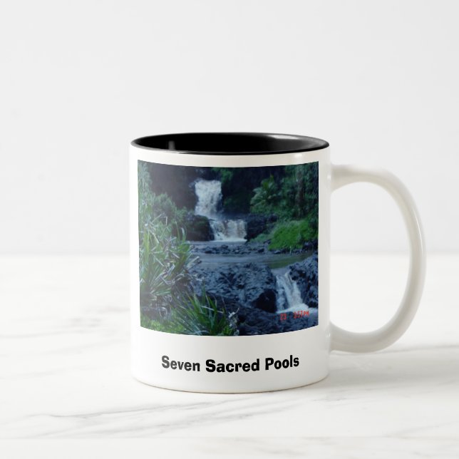 Sacred Pools, Seven Sacred Pools, Seven Sacred ... Two-Tone Coffee Mug (Right)