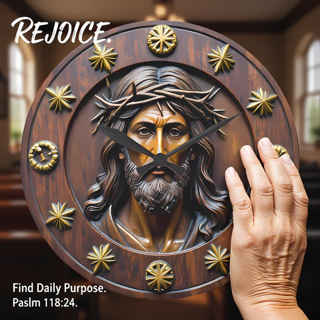 Sacred Portrait Crown of Thorns Large Clock (Creator Uploaded)