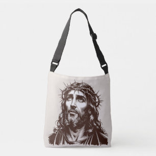 Sacred Portrait of Jesus – Vintage Art Crossbody Bag