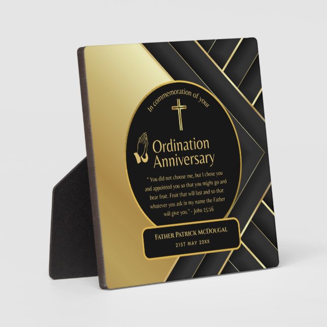 Sacred Priest Gift Pastor Deacon Ordination Custom Plaque (Front)