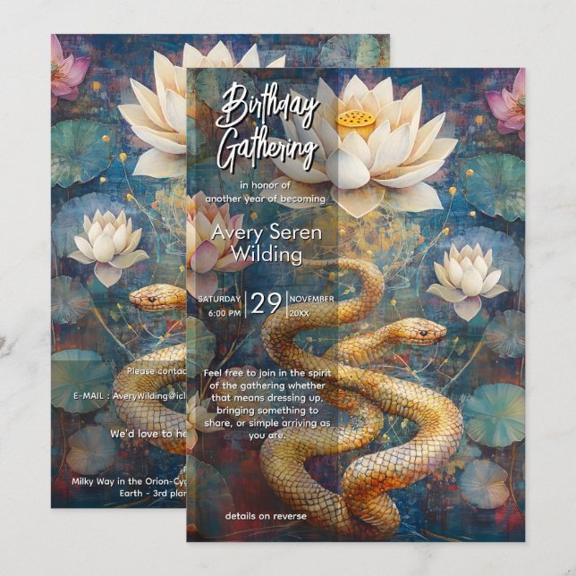 Sacred Renewal | Snake Design Invitation (Front/Back)