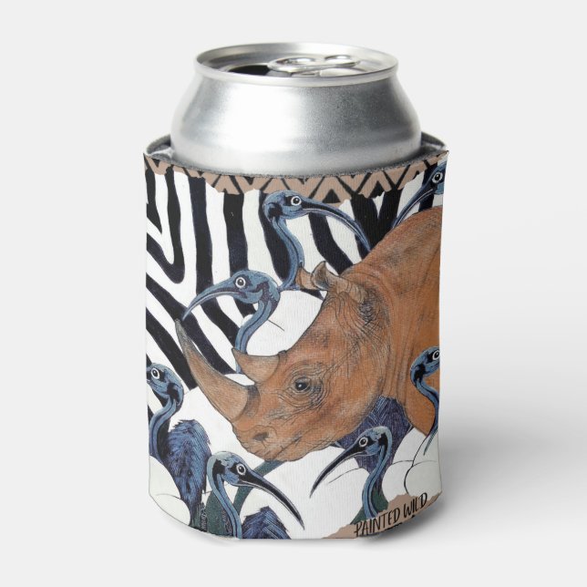 Sacred Rhino Can Cooler – African Wildlife Art   (Can Front)