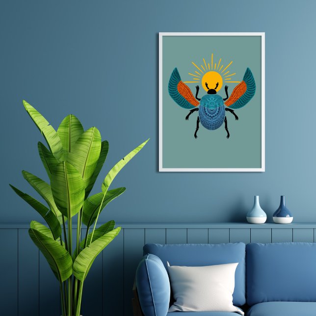 Sacred Scarab Beetle with Sun – Mystical Symbol Poster (Creator Uploaded)
