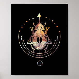 Sacred Scarab Egyptian Occult Geometry Poster