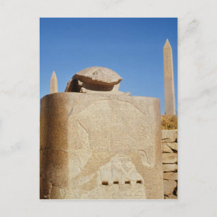 Sacred scarab statue in the Temple of Amun Postcard
