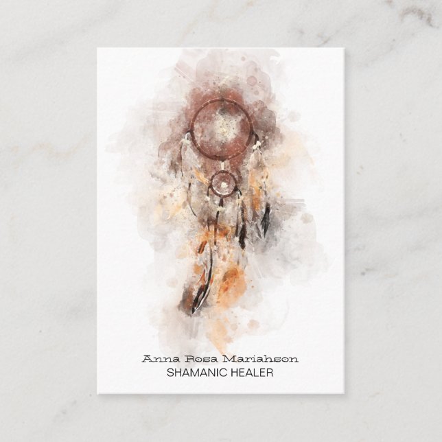 *~* Sacred Shamanic Dream Catcher Shaman Tribal Business Card (Front)