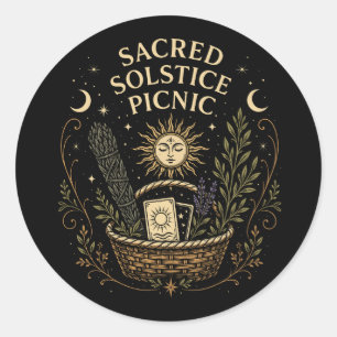 Sacred Solstice Picnic Litha  Classic Round Sticker