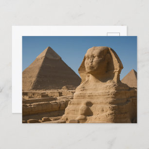 Sacred Sphinx Divine Postcard Giza Pyramids