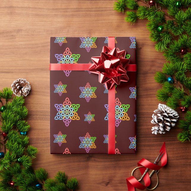 Sacred Star - Star Of Life, 02/3D-CF.  Wrapping Paper (Holiday Gift)