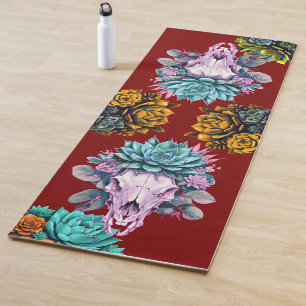 Sacred Stillness-Succulents and Skulls Yoga Mat