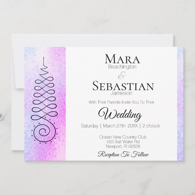 *~* Sacred Symbol Spiritual Pastel Wedding Invitation (Front)