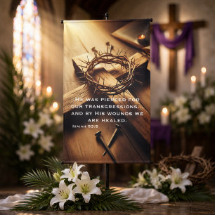 Sacred Symbols of Christ’s Sacrifice Banner