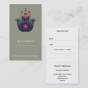 Sacred Transformation Hamsa Hand Design Business Card