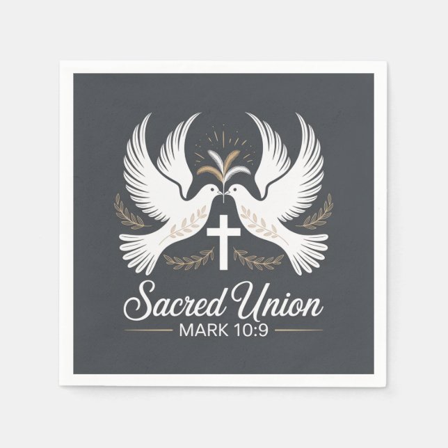 Sacred Union Christian Wedding Napkin (Front)