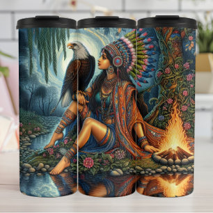 Sacred Union: Woman and Eagle Thermal Tumbler
