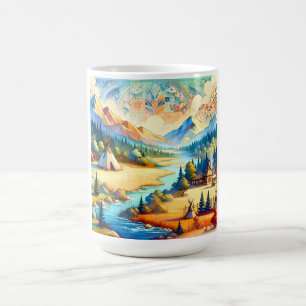 Sacred Valley - Native American Tribal Landscape Coffee Mug