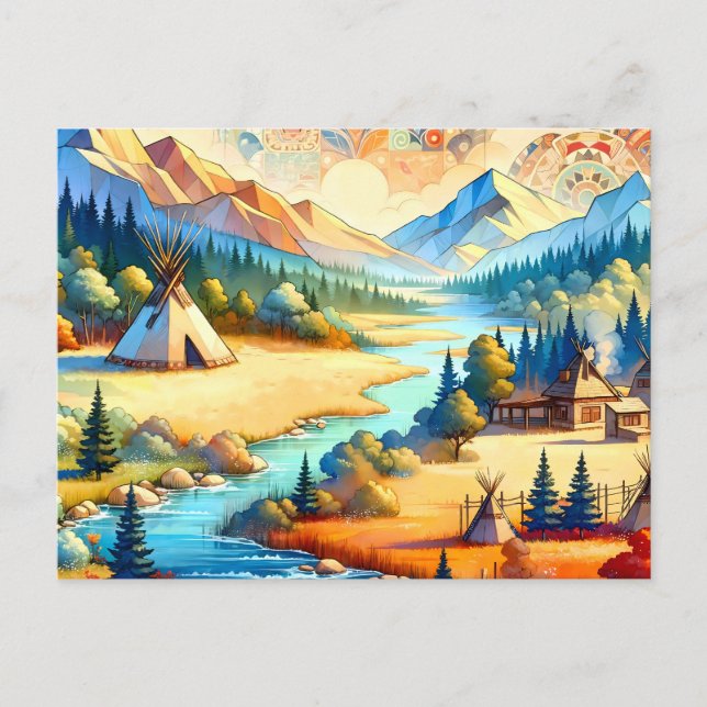 Sacred Valley - Native American Tribal Landscape Postcard (Front)