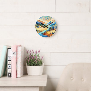 Sacred Valley - Native American Tribal Landscape Round Clock