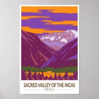 Sacred Valley Peru Travel Art Vintage