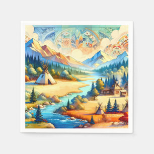 Sacred Valley Symbolic Gathering Design Napkin