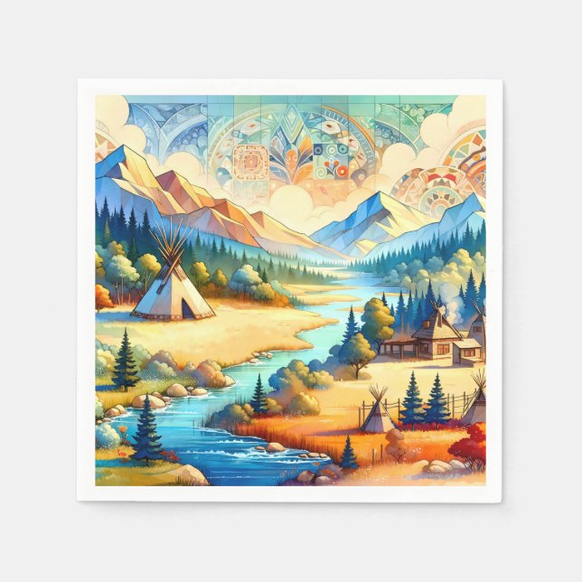 Sacred Valley Symbolic Gathering Design Napkin (Front)