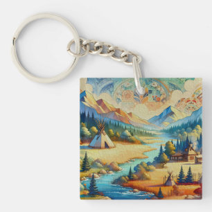 Sacred Valley Symbolic Heritage Design Key Ring