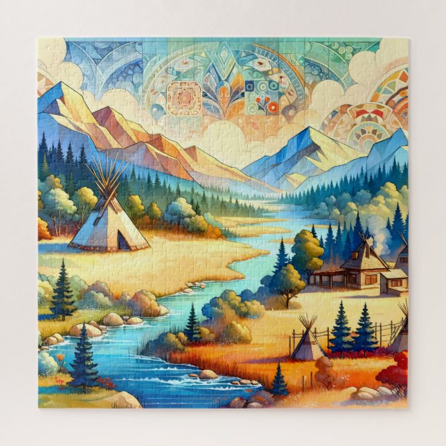 Sacred Valley Symbolic Landscape Composition Jigsaw Puzzle (Vertical)