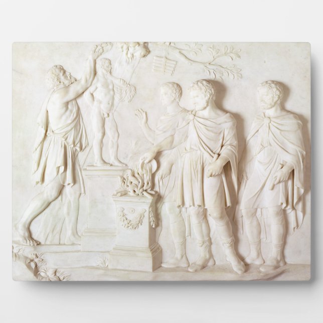 Sacrifice to Hercules, c.1766 (marble) Plaque (Front)