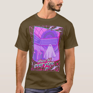 Sad 1980s Vaporwave Ghost Sheet Ghost Aesthetic Re T-Shirt