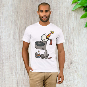 Sad Birthday Dog Cartoon with Cupcake T-Shirt