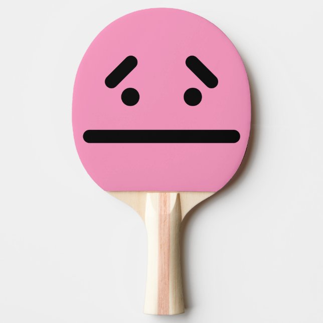 Sad Blank Face Light Pink Ping Pong Paddle (Front)