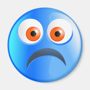 Sad Blue Smilie Magnet