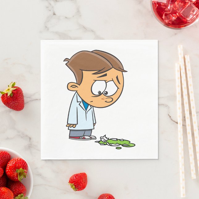 Sad Boy Scientist with Broken Experiment Napkin (Creator Uploaded)