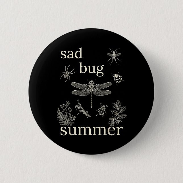 Sad Bug Summer Funny Insect Inspired Indie 6 Cm Round Badge (Front)