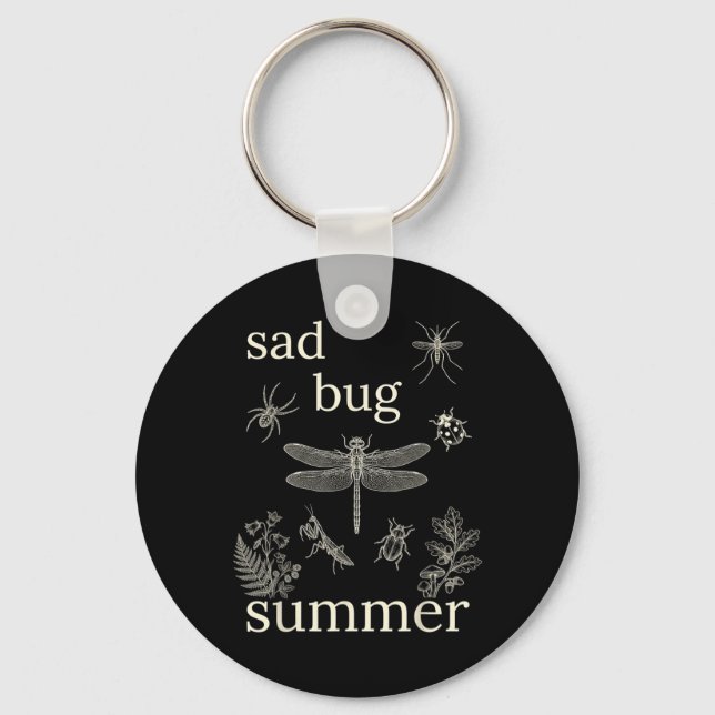 Sad Bug Summer Funny Insect Inspired Indie Key Ring (Front)