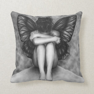 Sad Butterfly Girl Pillow