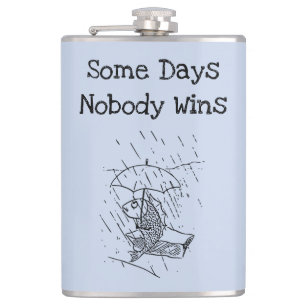 Sad Cartoon Fish Bad Day Sympathy Hip Flask