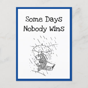 Sad Cartoon Fish Bad Day Sympathy Postcard