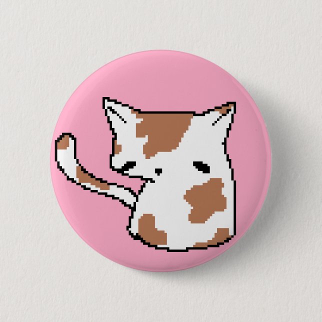 sad cat 6 cm round badge (Front)