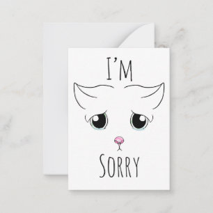 Sad Cat Face: I'm Sorry Card