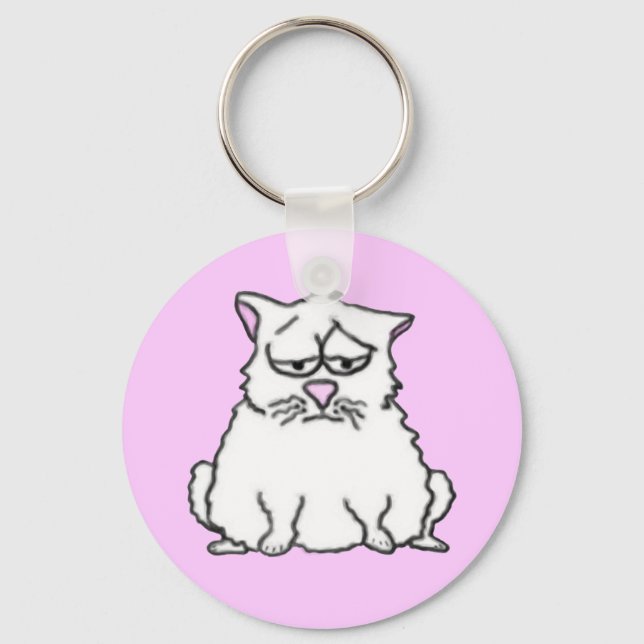 Sad Cat Keychain (Front)