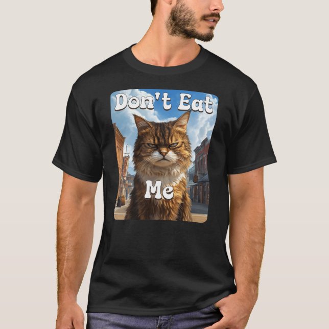 Sad Cat Resistance 'Don't Eat Me' Advocacy T-Shirt (Front)