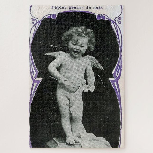 Sad Cherub Angel Print Jigsaw Puzzle (Vertical)