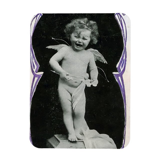 Sad Cherub Angel Print Magnet (Vertical)
