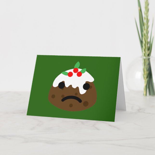 sad christmas pudding holiday card (Front)