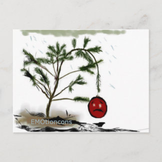 Sad Christmas Tree Holiday Postcard