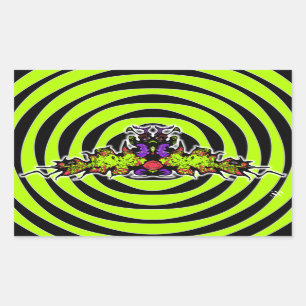 Sad colourful goblin demon creature v3 rectangular sticker