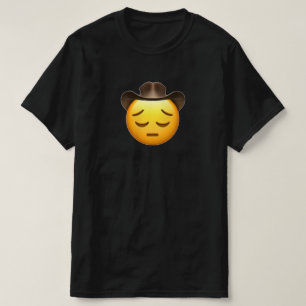 Sad Cowboy Emoji Black t-shirt